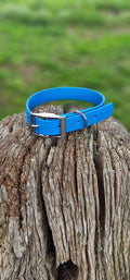 Blue Waterproof BioThane Dog Collar – XS to XXL