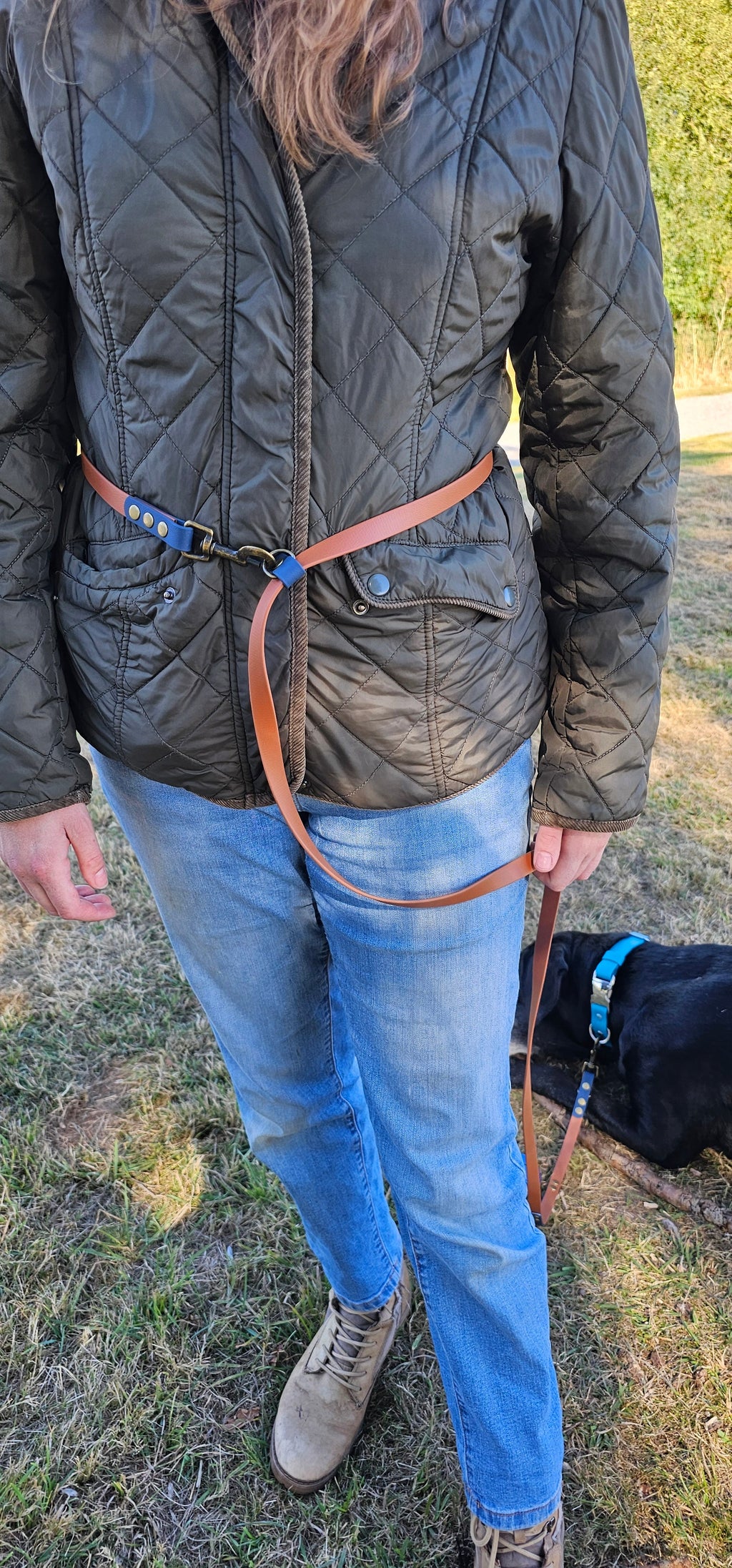Burgundy Waterproof Hands-Free Dog Training Lead – 8ft