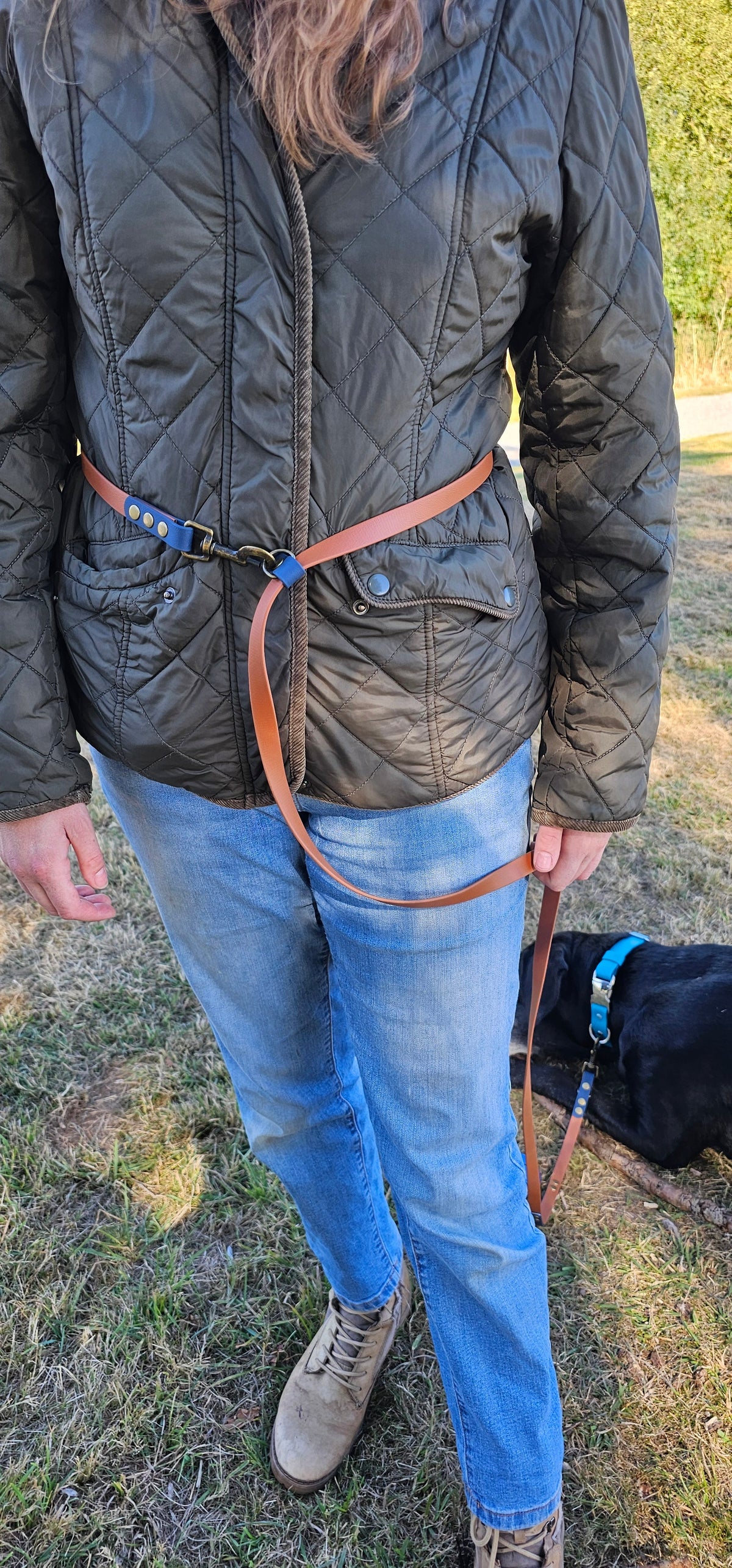 Burgundy Waterproof Hands-Free Dog Training Lead – 8ft