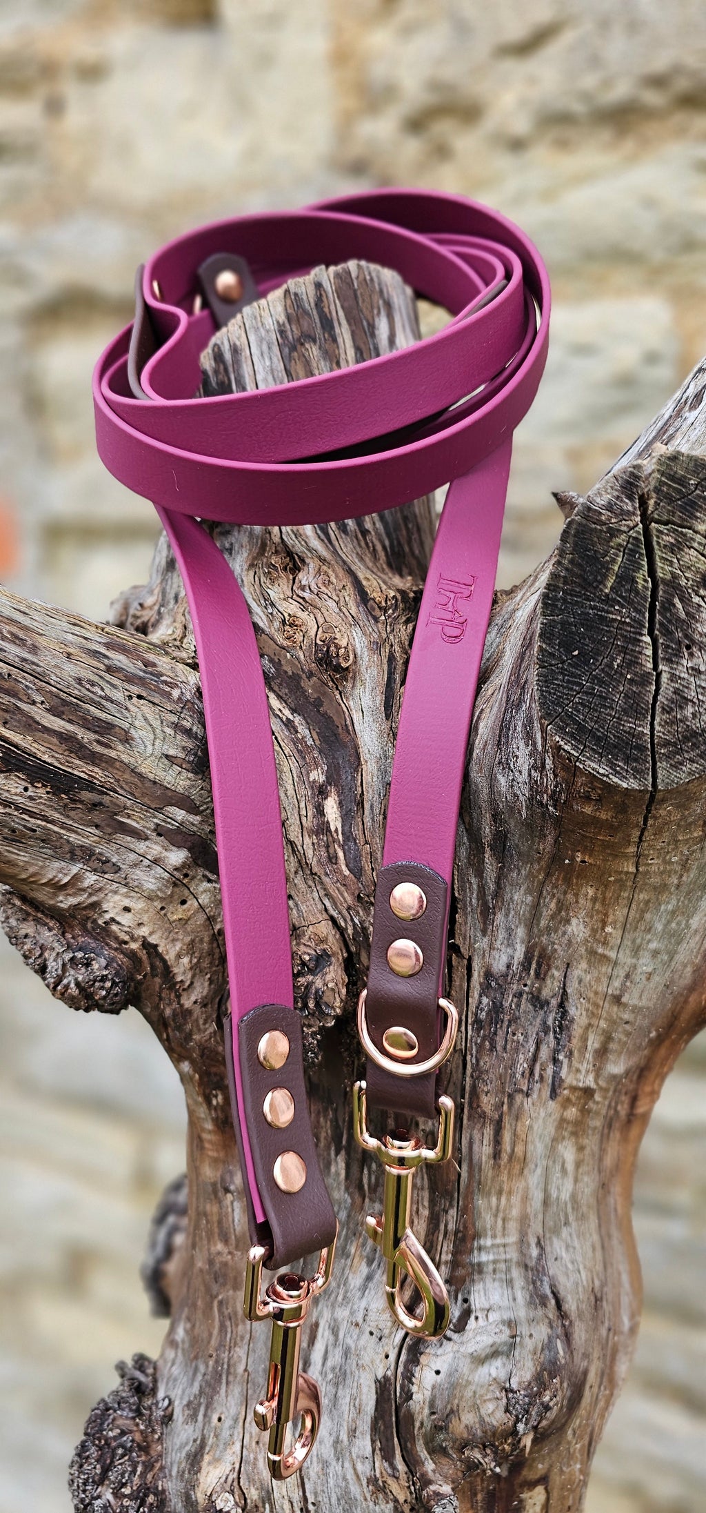 Burgundy Waterproof Hands-Free Dog Training Lead – 8ft