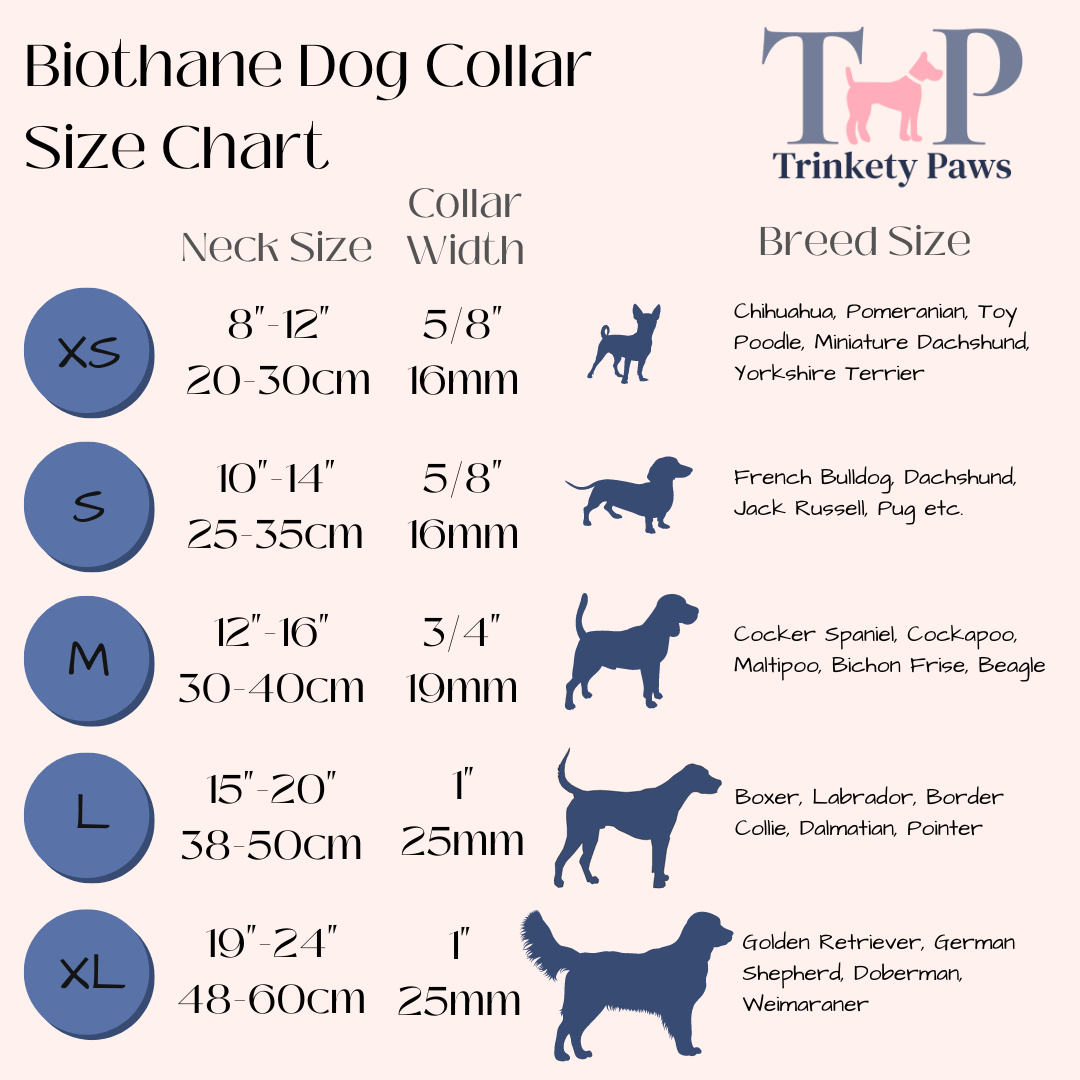 Blue Waterproof BioThane Dog Collar – XS to XXL